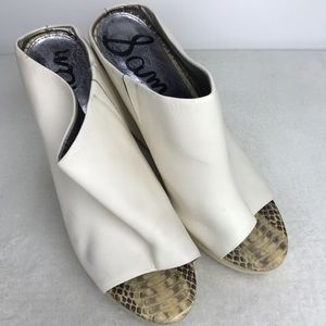 Sam Edelman Leather Peep Toe Wedges Size 9.5